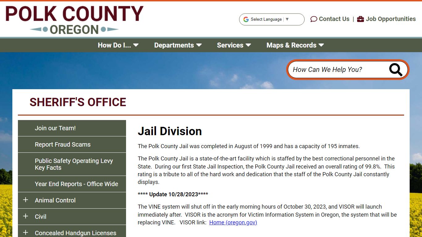 Jail Division | Polk County Oregon Official Website